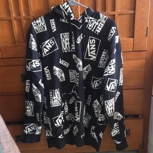 Vans men’s all over print black hoodie